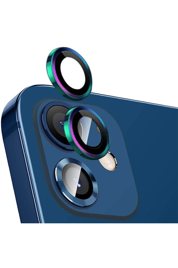 Ally İphone 12 - 12 Mi̇ni̇ 3D Metal Çerçeveli̇ Kamera Lens Koruyucu-(1903) - Dropx6662-9435