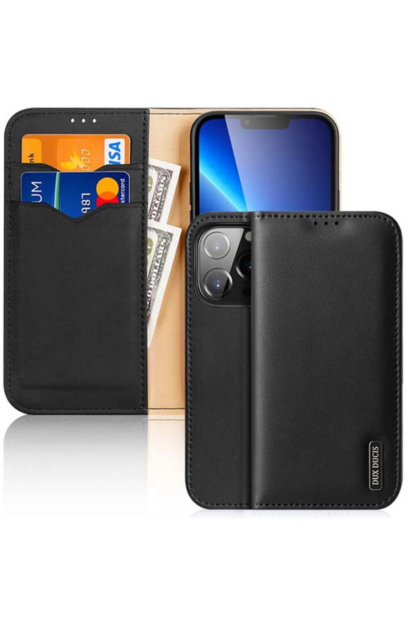 Dux Duci̇s İphone 13 Pro Kılıf Mıknatıslı Cüzdanlı Deri̇ Kılıf Hi̇vo Seri̇e - Dropx1811-6408