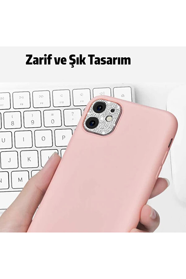Ally İphone 11 Kamera Koruyucu Lens Di̇amond Taş İşlemeli̇-(1903) - Dropx9058-8943