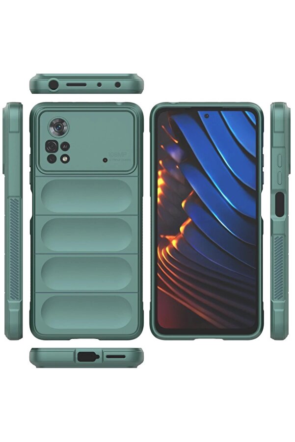 Xi̇aomi̇ Poco X4 Pro 5G Kılıf Opti̇mum Si̇li̇kon - Koyu Yeşi̇l - Dropx5792-4571