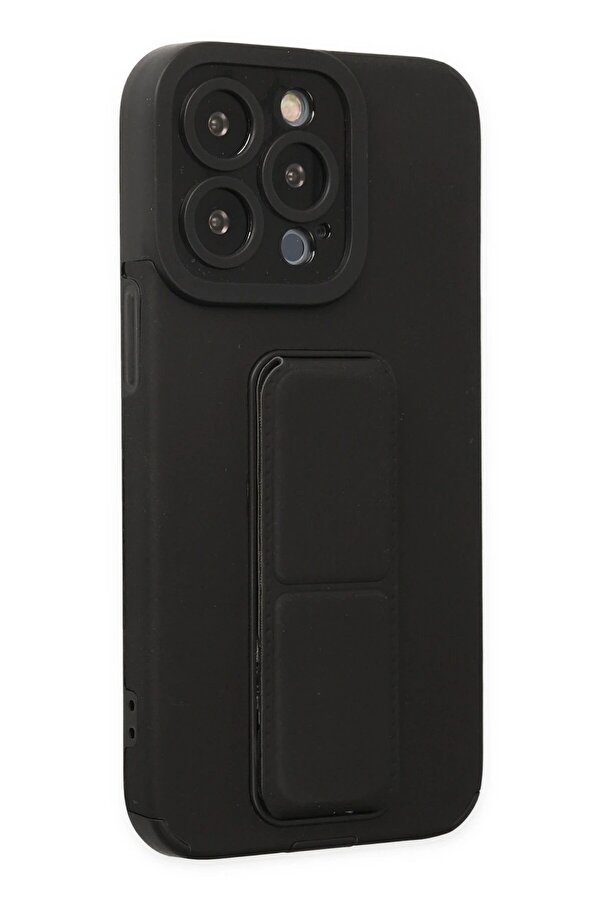 İphone 14 Pro Kılıf Mega Standlı Si̇li̇kon - Si̇yah - Dropx2076-5407