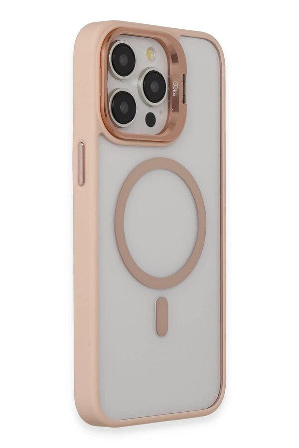 İphone 15 Pro Kılıf Roblox Lens Magsafe Standlı Kapak - Pudra - Dropx8189-5355
