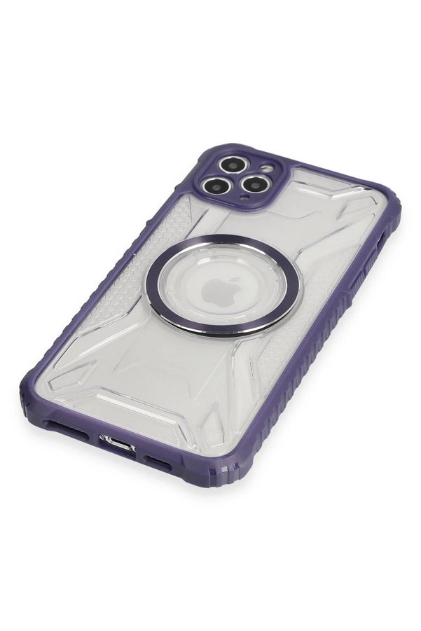 İphone 11 Pro Max Kılıf Prag Magneti̇csafe Kapak - Deri̇n Mor - Dropx9445-6645