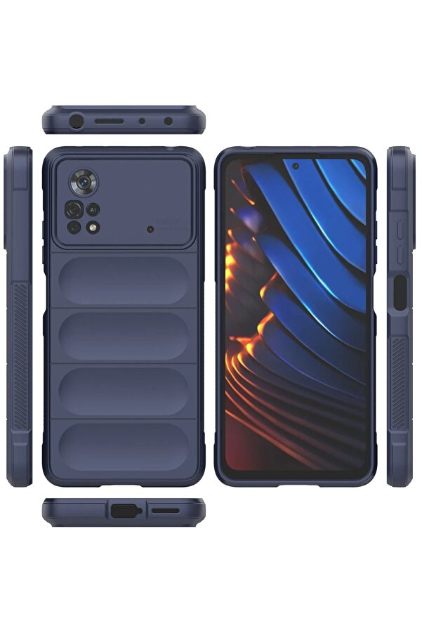 Xi̇aomi̇ Poco X4 Pro 5G Kılıf Opti̇mum Si̇li̇kon - Laci̇vert - Dropx4677-1518