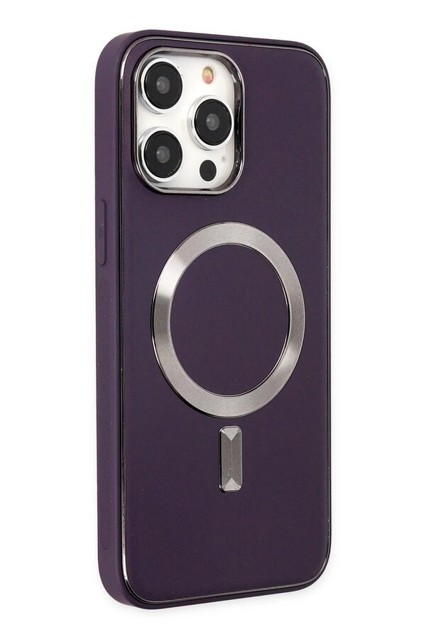 İphone 14 Pro Max Kılıf Coco Deri̇ Magneti̇csafe Si̇li̇kon - Deri̇n Mor - Dropx3496-7292