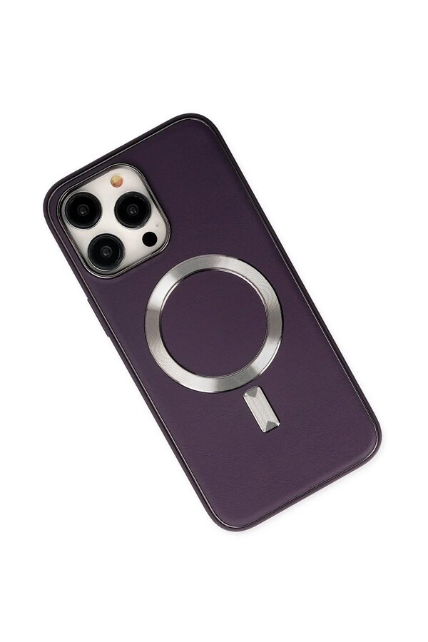 İphone 14 Pro Max Kılıf Coco Deri̇ Magneti̇csafe Si̇li̇kon - Deri̇n Mor - Dropx3496-7292
