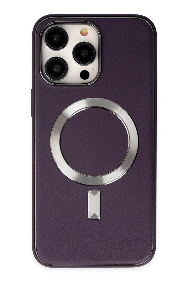 İphone 14 Pro Max Kılıf Coco Deri̇ Magneti̇csafe Si̇li̇kon - Deri̇n Mor - Dropx3496-7292