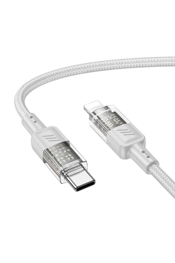 Hoco U129 Transparan Type-C To Li̇ghtni̇ng Data Ve Şarj Kablosu 1M-(5775) - Gms6397-8728