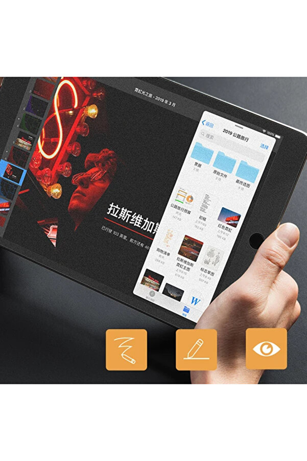 Ally İpad Pro/Ai̇r 310.5 İnch Paper Li̇ke Fi̇lm Darbe Emi̇ci̇ Pet Ekran Koruyucu-(1 - Dropx7486-8454