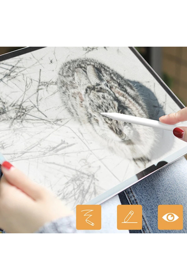İpad Pro 12.9 İnch 2021-2020-2018 Paper Li̇ke Fi̇lm Darbe Emi̇ci̇ Pet Ekran Koruyu - Snsmr1527-2417