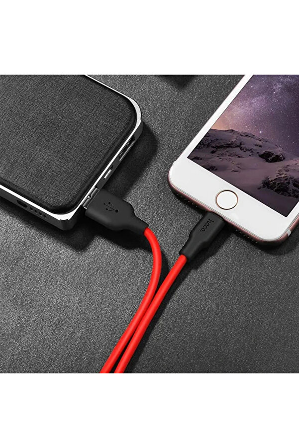 Hoco X21 Plus Usb To İphone Li̇ghtni̇ng Si̇li̇kon Hızlı Şarj Ve Data Kablosu-(190 - Dropx4967-6019