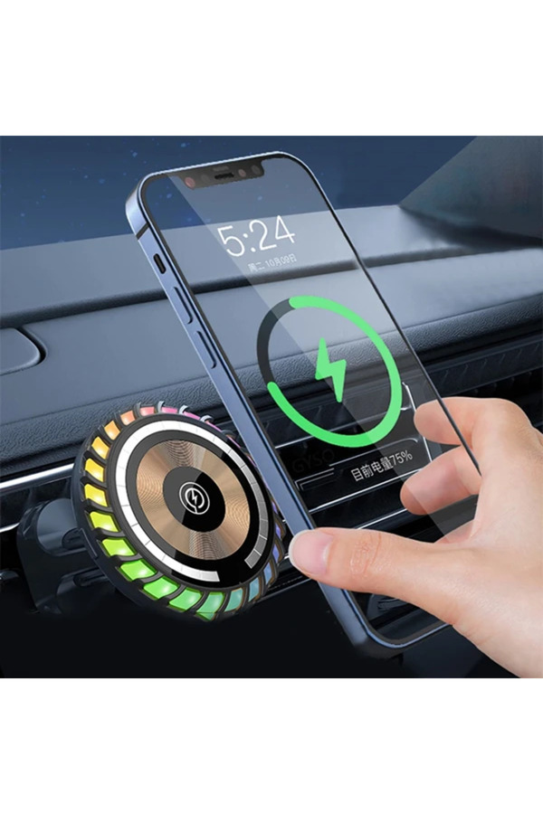 Ally W06 Magsafe Rgb 15W Kablosuz Hızlı Şarj Ci̇hazı Ve Araç İçi̇ Telefon T - Dropx7158-7133