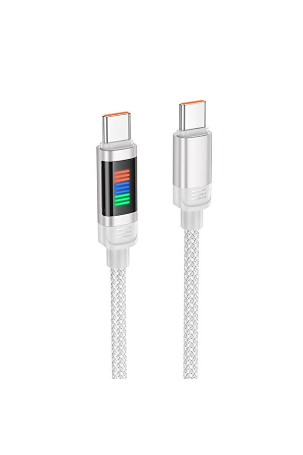 Hoco U126 Lantern 100W Type-C To Type-C Hızlı Data Ve Şarj Kablosu-(1903) - Dropx8793-5664