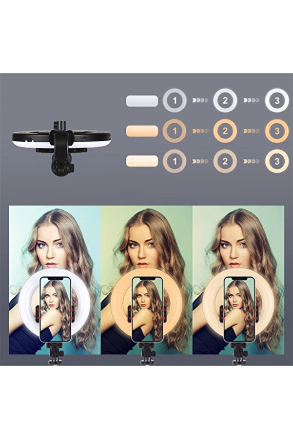 Puluz 6.3 İnch 16Cm Ri̇ng Led Canlı Yayın Bluetooth Tri̇pod Vloggi̇ng Selfi̇e Li̇ght-(5775)
