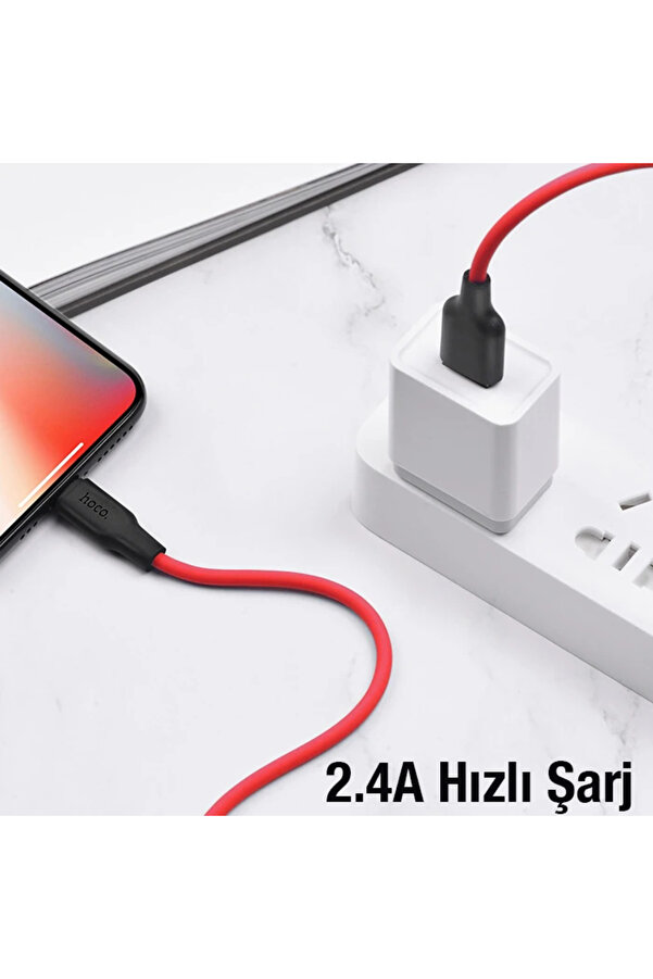 Hoco X21 Plus Usb To İphone Li̇ghtni̇ng Si̇li̇kon Hızlı Şarj Ve Data Kablosu-(190 - Dropx4967-6019