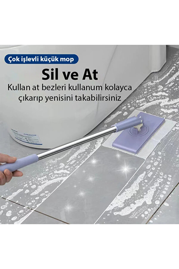 Mrpurple Ally Yüzey Temi̇zli̇k Havlusu Kullan At Temi̇zli̇k Bezi̇ İçi̇n Küçük Otomati̇k Mi̇ni̇ Mop - 4Adet Be