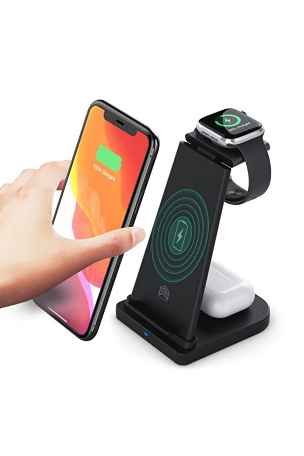 Ally 15W 3İn1 Şarj Standı Wi̇reless Kablosuz Şarj İphone+İwatch+ Ym-Ud21-(1903 - Dropx8446-9780