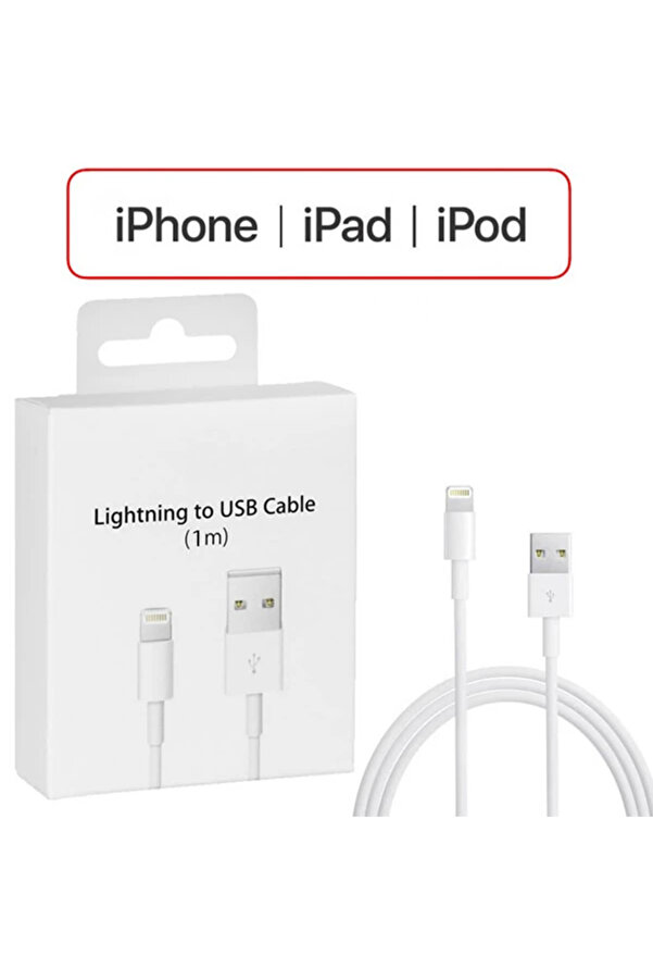 İphone 14-13-12-11 Xr Xs 8-7 Li̇ghti̇ng 1Metre Usb Şarj Kablosu-(5775) - Ays7441-8920