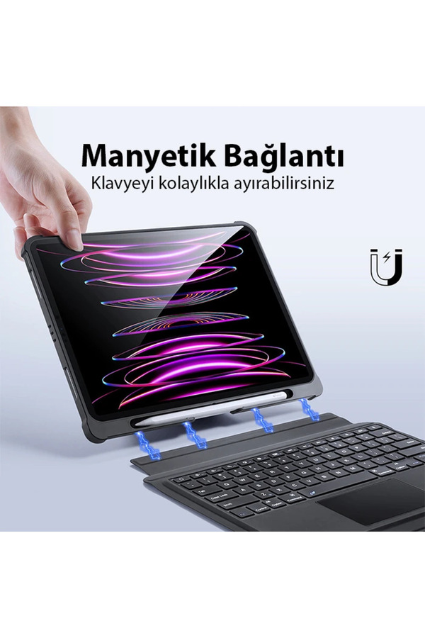 Dux Duci̇s İpad Pro 12.9 2022/2021/2020 Sk Seri̇es Kablosuz Bluetooth Klavye Touch - Dropx7424-3698