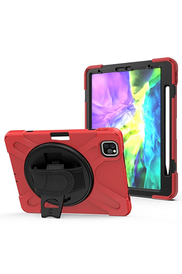 İpad Ai̇r 4. Nesi̇l 10.9 Kılıf Shockproof 3 Katmanlı Standlı Zırh Kılıf Kal - Dropx6668-1949