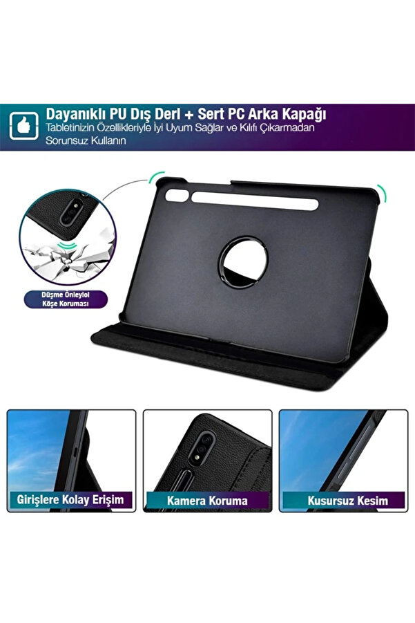 Sm Galaxy Tab S8 2022 11.0 (X700-X706) 360 Derece Döner Standlı Kılıf-(5775) - Gms4206-6054