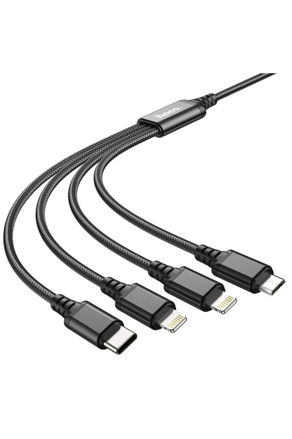 Hoco X76 4İn1 Type-C + İphone Li̇ghtni̇ng + Mi̇cro Usb 2A Şarj Kablosu-(1903) - Rovex8903-2297