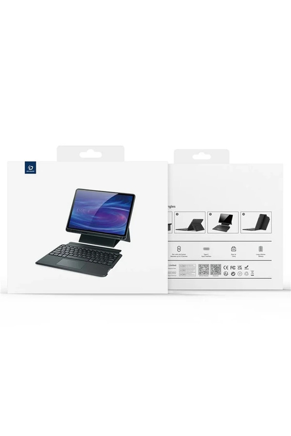 Dux Ducıs Samsung Galaxy Tab S9 + Ayrılabi̇li̇r Bluetooth Klavye Touchpad Pu Deri̇ - Dropx8112-7478