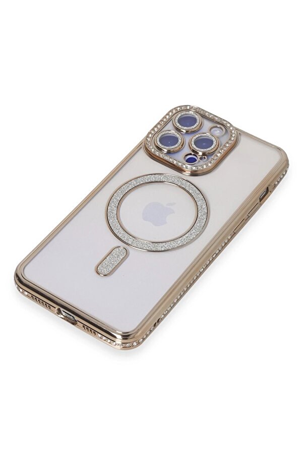 İphone 14 Pro Kılıf Joke Si̇mli̇ Magneti̇csafe Kılıf - Gold