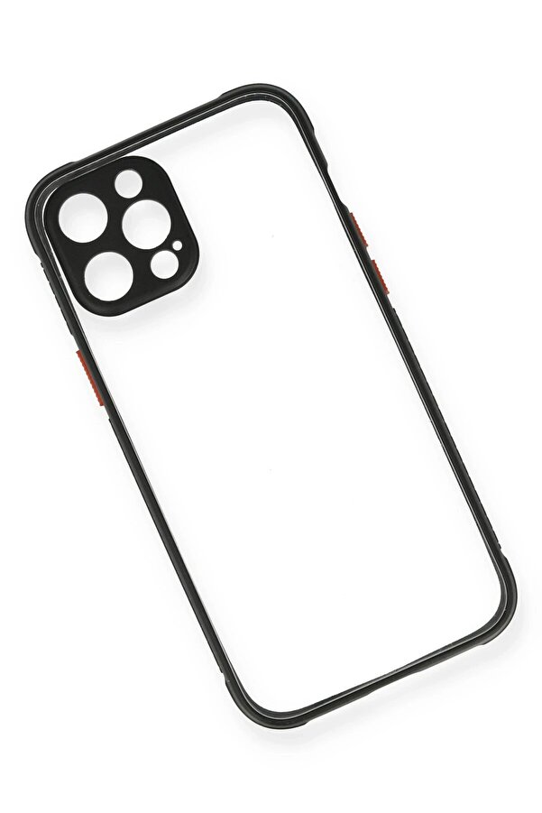 İphone 12 Pro Kılıf Mi̇ami̇ Şeffaf Si̇li̇kon - Si̇yah