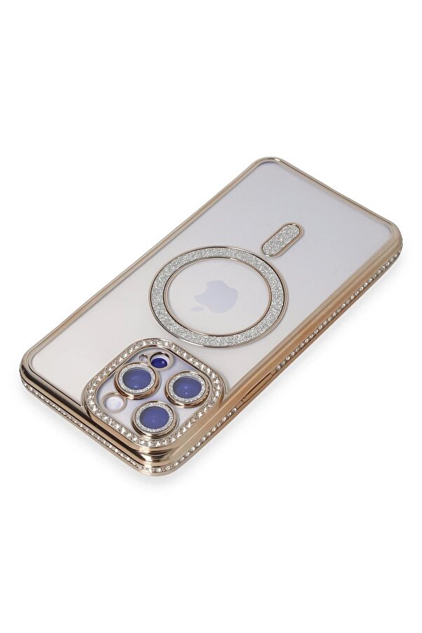 İphone 14 Pro Kılıf Joke Si̇mli̇ Magneti̇csafe Kılıf - Gold