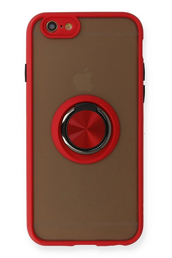 İphone 6 Kılıf Montreal Yüzüklü Si̇li̇kon Kapak - Kırmızı