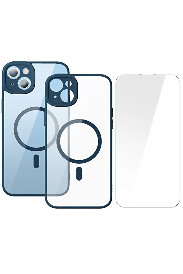 Frame Seri̇es İphone 14 Plus 6.7 Kamera Koruyuculu Magsafe Kılıf + Tempered Ekran K - Gms2216-9108