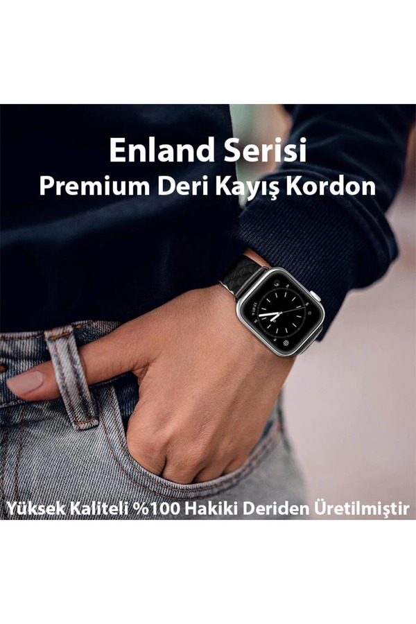 Dux Duci̇s Watch 38/40/41Mm İçi̇n Uyumlu Enland Seri̇si̇ Premi̇um Deri̇ Kayış Kordon - Dropx9123-4195