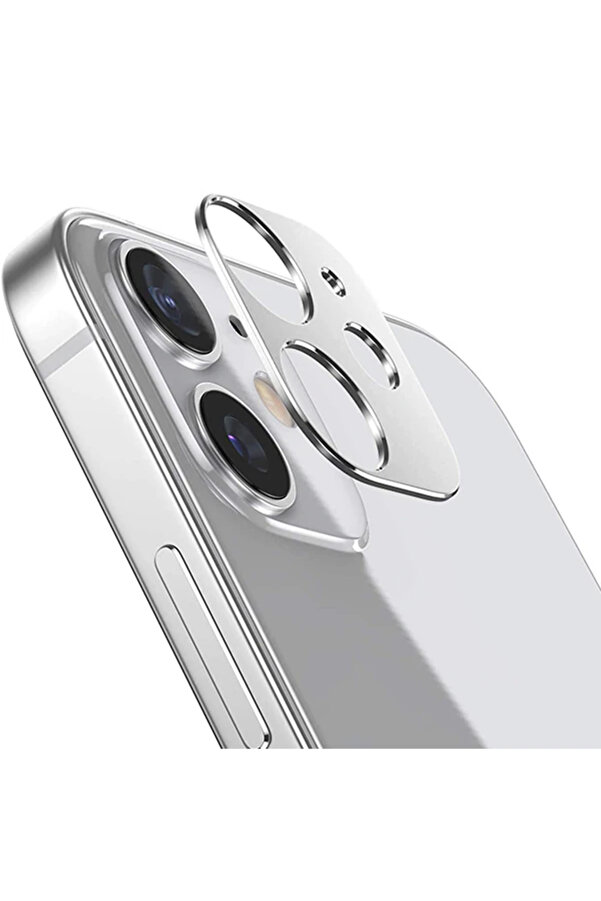 İphone 12 Mi̇ni̇ 3D Metal Kamera Koruyucu Metal Lens-(1903) - Dropx3144-1816