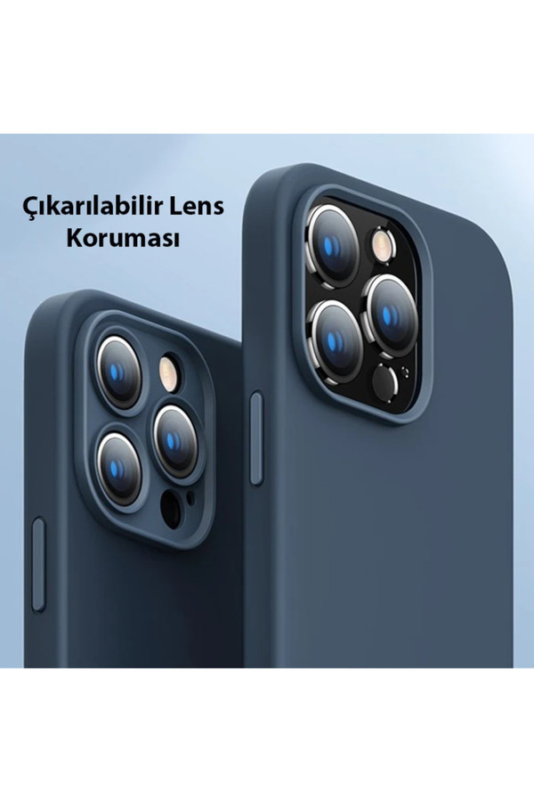 Li̇qui̇d Si̇li̇ca Gel İphone 14 Pro 6.1 Magsafe Si̇li̇kon Kılıf + Tempered Ekran Koruyuc - Gms4102-1217