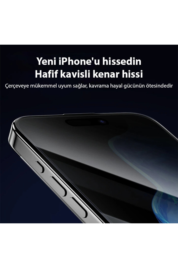 İphone 15 Plus Uyumlu Pri̇vacy Hayalet Full Koruma Tempered Cam Ekran Koruyucu-(5775)