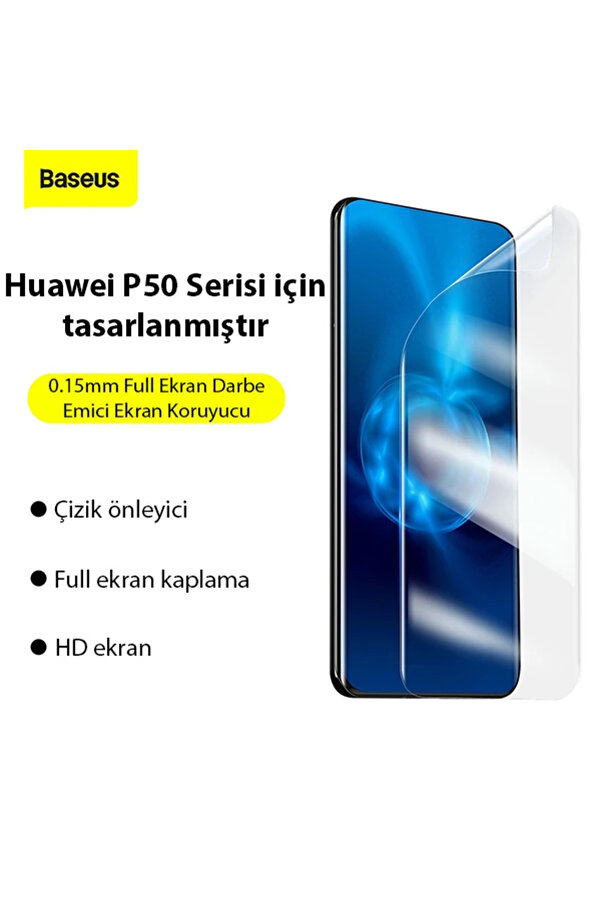 Huawei̇ P50 0.15Mm Full Darbe Emi̇ci̇ Ekran Koruyucu 2 Adet Set-(1903) - Dropx7348-8153