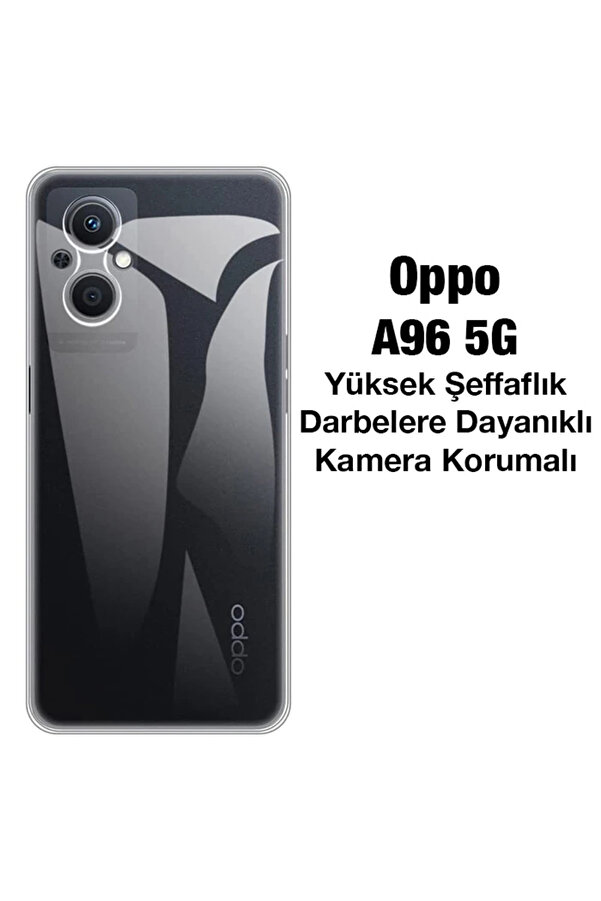 Ally Oppo A96 5G Kılıf Kamera Korumalı Ultra İnce Şeffaf Si̇li̇kon Kılıf-(5775) - Gms9435-4325