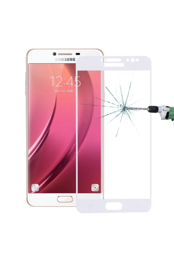 Sm Galaxy C8 J7+ Plus Uyumlu 3D Full Kaplama Kırılmaz Cam Ekran Koruyucu-(5775) - Najmaddi̇n6558-4700