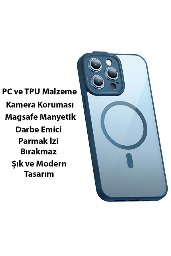 Frame Seri̇es İphone 14 Pro 6.1 Kamera Koruyuculu Magsafe Kılıf + Tempered Ekra - Dropx6598-8092