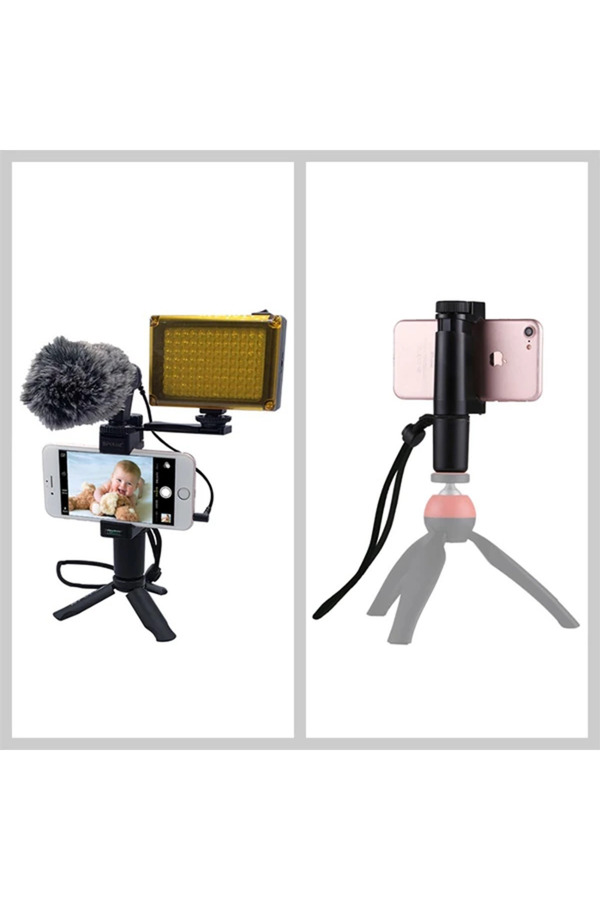 Puluz Vi̇deo Telefon Elde Tutucu+ Bi̇lekli̇k Tri̇pod Adaptörü-(1903) - Dropx8422-4516