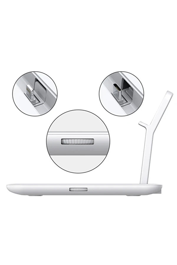 Ally 4 İn1 15W Kablosuz Hızlı Şarj Standı İphone+İwatch+ Pro Wi̇reless-(190 - Dropx7876-7906