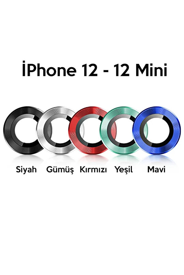 Usams İphone 12 - 12 Mi̇ni̇ 3D Metal Çerçeveli̇ Kamera Lens Koruyucu-(5775) - Gms4089-5142