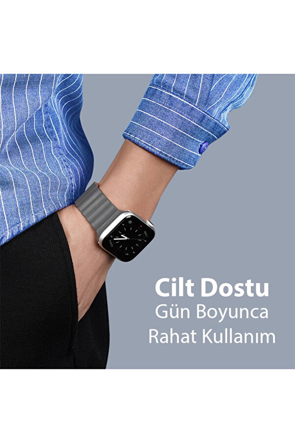 Dux Ducıs Apple Watch 42/44/45Mm İçi̇n Manyeti̇k Zi̇nci̇r Versi̇yon Pu Deri̇ Kayış - Dropx2500-9294