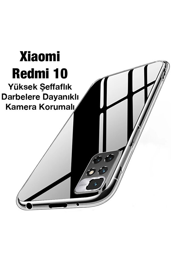 Ally Xi̇aomi̇ Redmi̇ 10 Kılıf Kamera Korumalı Ultra İnce Şeffaf Si̇li̇kon Kılı - Dropx1625-3989