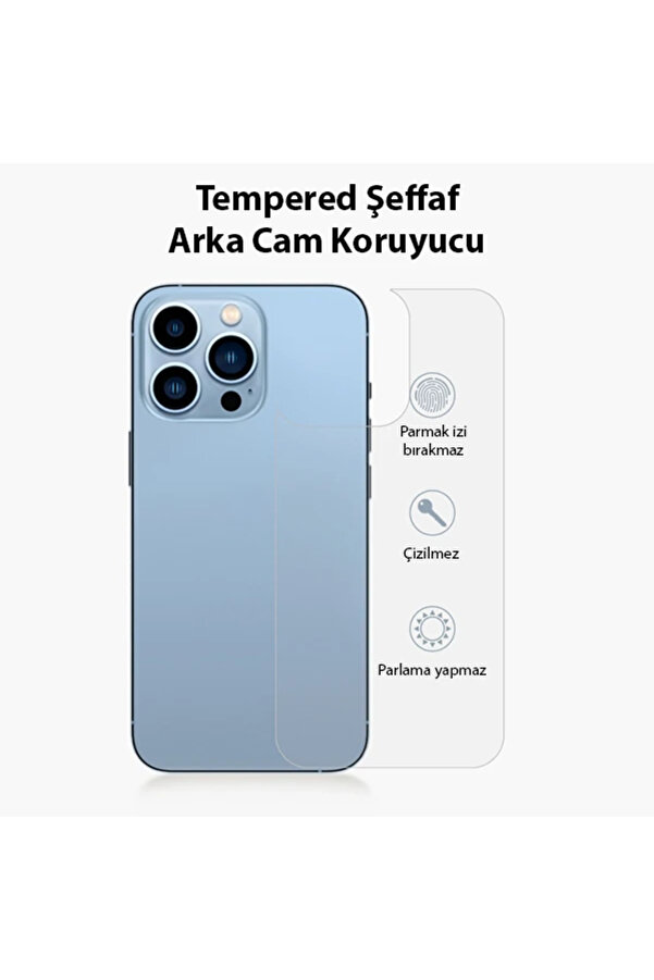 Ally İphone 13 Pro Max 6.7 Tempered Şeffaf Arka Cam Koruyucu-(1903) - Dropx7286-5192