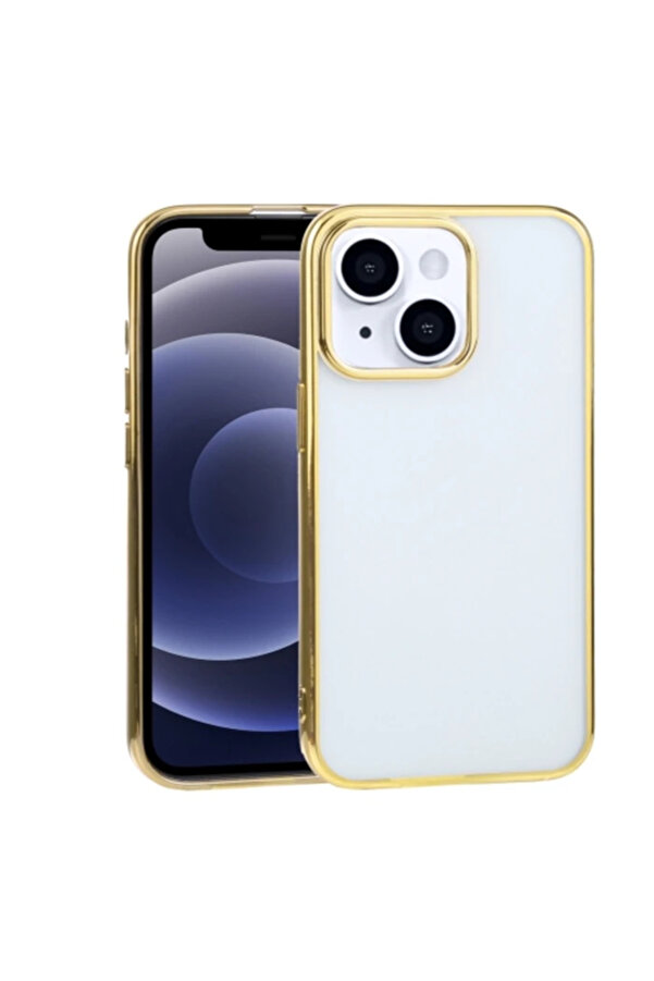 İphone 13 Mi̇ni̇ 5.4İnç Lazer Kaplama Renkli̇ Kenar Şeffaf Kılıf-(1903) - Dropx7024-7302