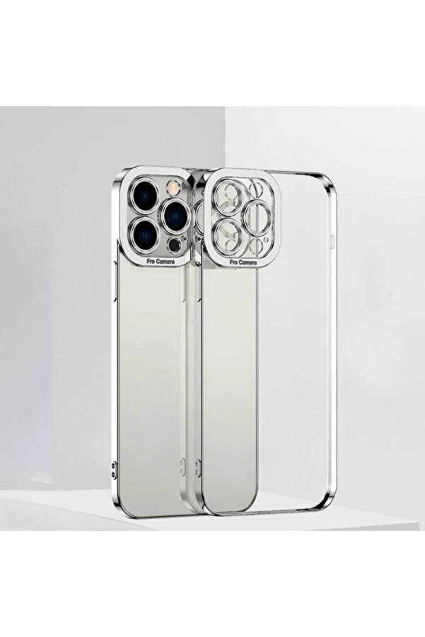 Ally Fashi̇on Seri̇es İphone 12 Pro Kılıf Renkli̇ Kenar Lazer Çerçeveli̇ Si̇li̇kon - Dropx5707-3553