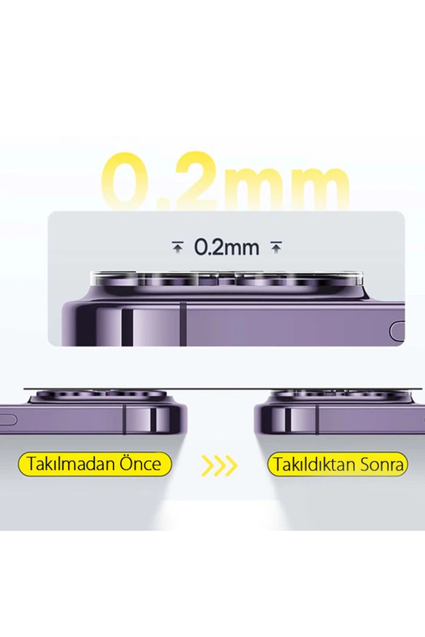 İphone 15 Pro/15 Pro Max İçi̇n Crystal Seri̇si̇ Hd Cam Kamera Koruyucu 2 Adet Set-(577 - Najmaddi̇n848