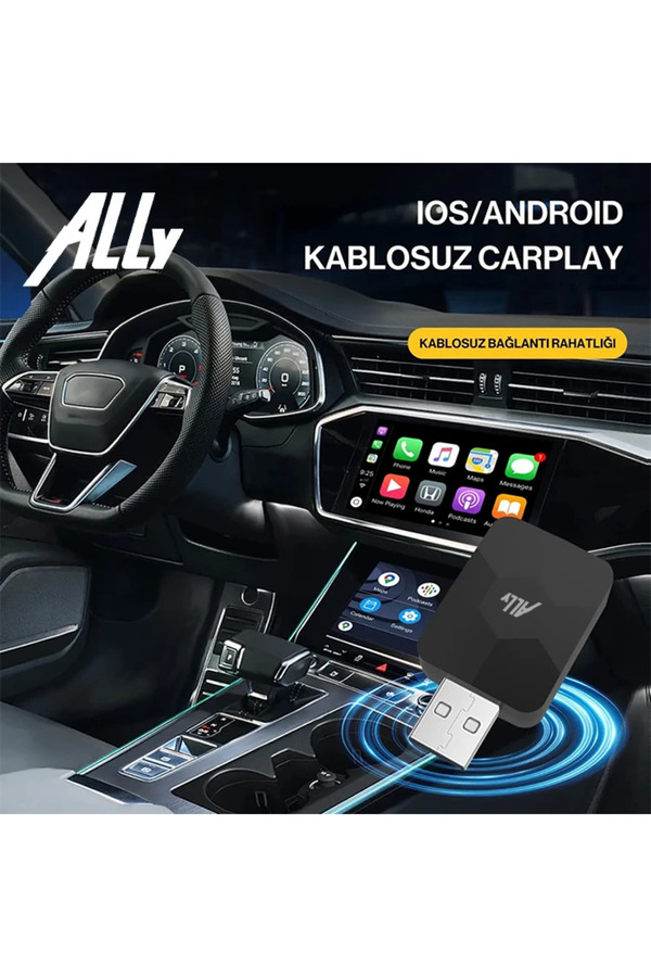 Ezere Ally Kablosuz Car Play Adaptörü Ve Android Cihazlar Için Wireless Carplay Çeviri - Karbul4151-8